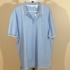 Nwt Calvin Klein mens 2X blue short sleeve polo shirt